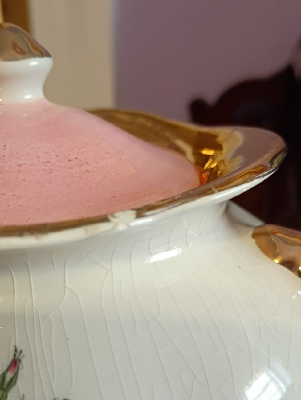 Price Kensington Vintage Pink Floral Teapot with Gold Trim - Picture 6 of 8